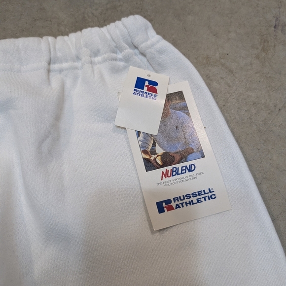 VTG Deadstock Russell Athletic Mens L Sweatpants White - Picture 2 of 11
